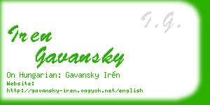 iren gavansky business card